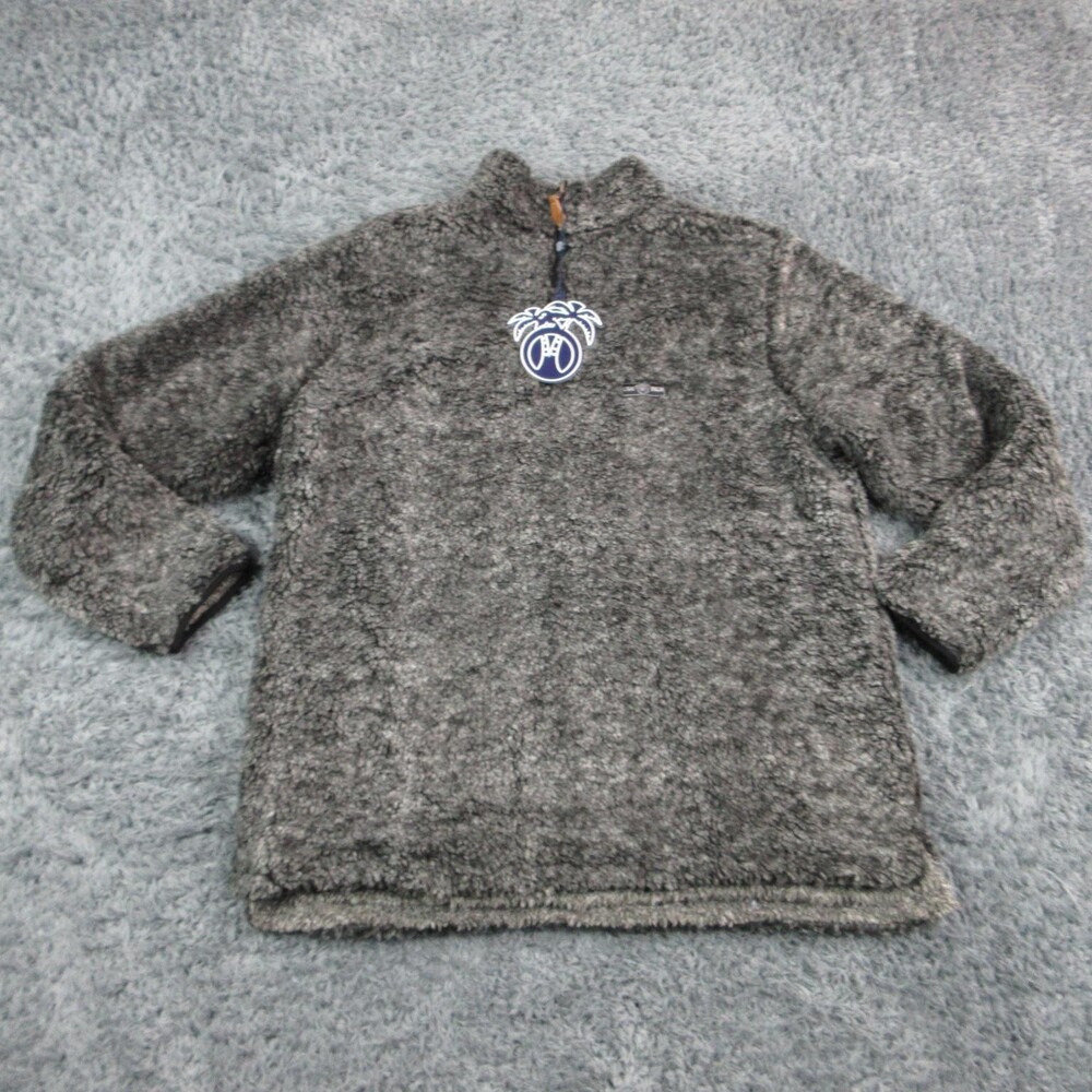 USA PALM Sweatshirt Mens XL Gray Pullover Reversible Sherpa 1/4 Zip NWT